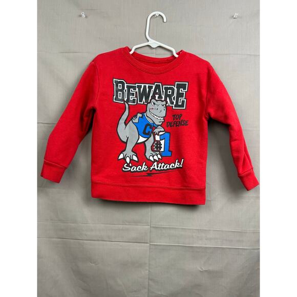 Garanimals Toddler Boy Red Sweatshirt/Green Hoodie Dinosaur Bundle, Size 3T - Picture 3 of 8
